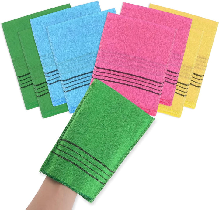 5Pcs Asian Exfoliating Washcloth Italy Towel Korean Exfoliating Mitt Dual-Sided Exfoliating Glove for Removing Dead Skin Callus Scrubbing Shower Spa Scrub Mitt Bath Accessories