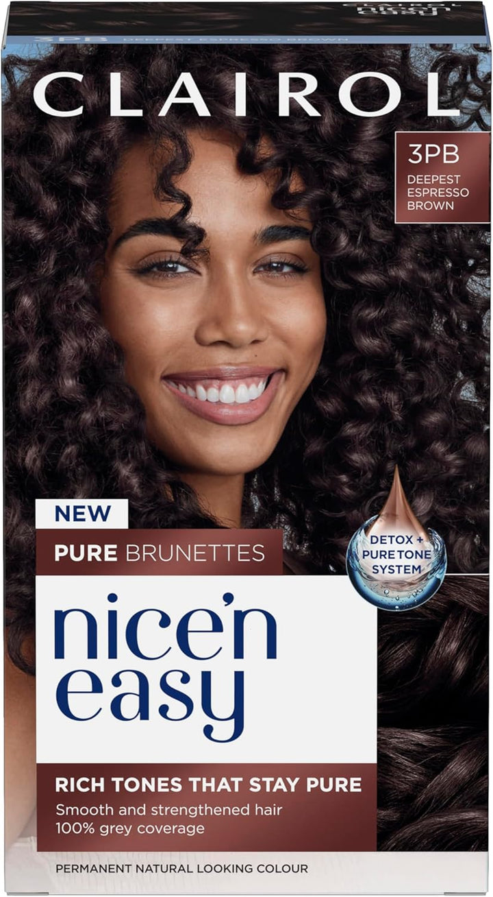 Nice N’ Easy Pure Brunettes Hair Colour | Pure and Rich Brown Tones | Smooth, Natural Hair Colour | with Pre-Colour Serum | 100% Grey Coverage | 6.5PB Lightest Latte Brown| Permanent Hair Dye