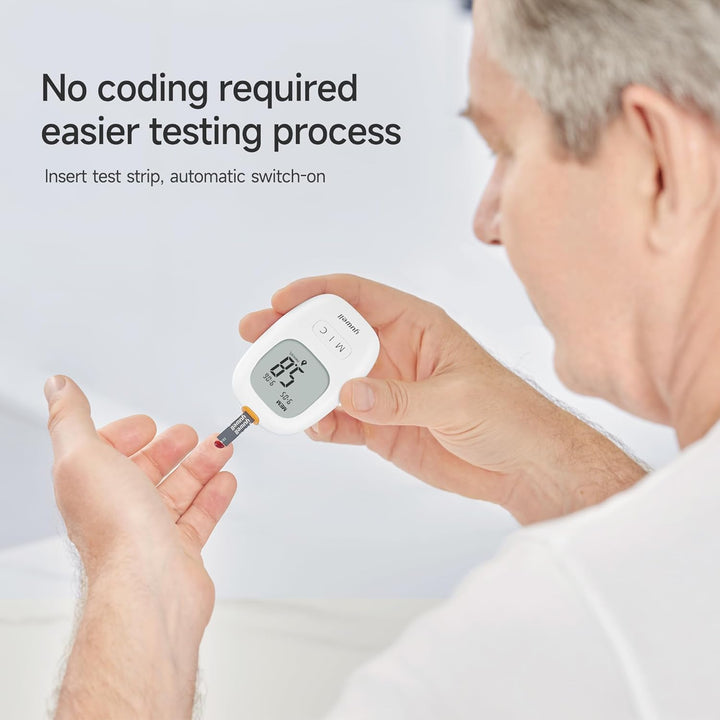 Blood Glucose Monitor, Diabetes Testing Kit with Test Strips X 50 and Lancets X 50, Ideal for Home Use Batteries Included (Model 710)