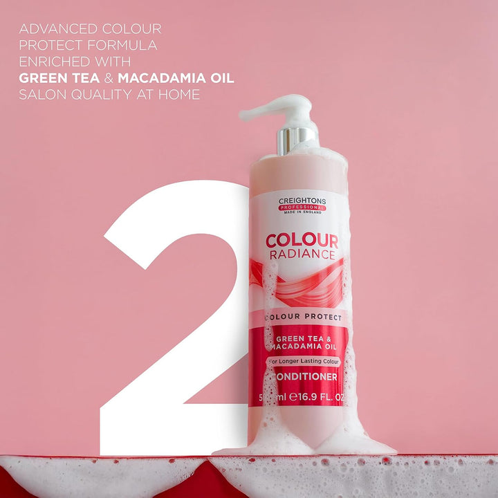 Professional Colour Radiance Conditioner 500Ml | Colour Protect Moisturising for Coloured Hair | Green Tea & Macadamia Oil | Long-Lasting Colour & Shine | Hair Care