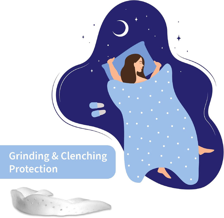 Aero 1.6Mm Night Guard Custom-Fit Dental Mouth Guard, Mouth Guard with Case, White, (SVA-CASE-W)