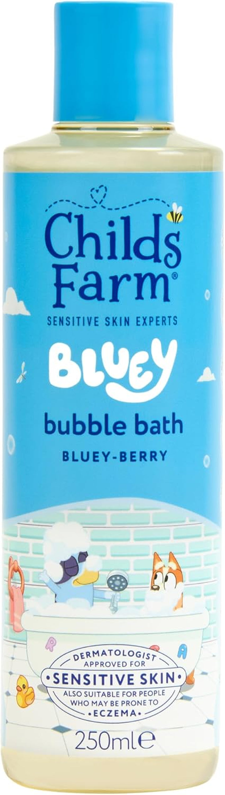 Kids Bluey Bubble Bath, Bluey-Berry | Gently Cleanses & Soothes | Suitable for Dry, Sensitive Skin, 250Ml