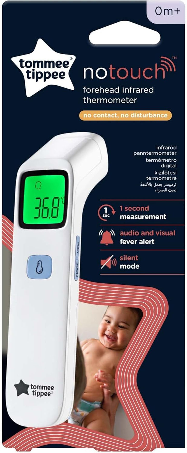Notouch Infrared Forehead Digital Thermometer, 0M+, Essentials for Newborn Baby, 1 Second Instant Readings in Choice of ˚C or ˚F