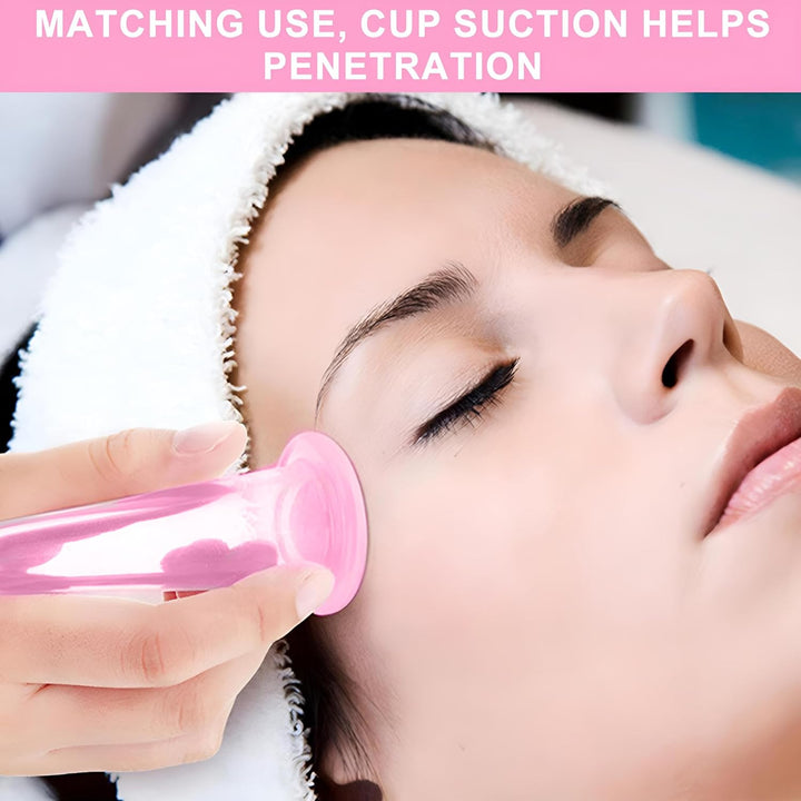 4PCS Silicone Facial Cupping Set – Pink Vacuum Massage Cups for Face, Neck, and Eye Care – Anti-Cellulite and Facial Massager Health Care Kit
