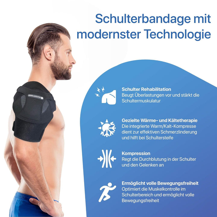 Shoulder Support for Women and Men, Shoulder Brace Includes Hot and Cold Gel Pack for Frozen Shoulder, Rotator Cuff Pain Relief, Adjustable Shoulder Strap for Extra Comfort (Large)