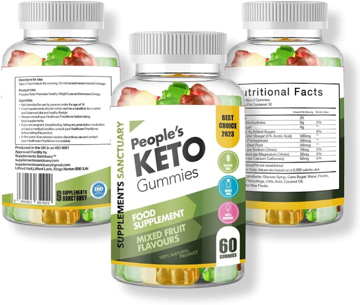 Peoples Keto 60 Mixed Flavour Gummies, Great Taste and Low Sugar