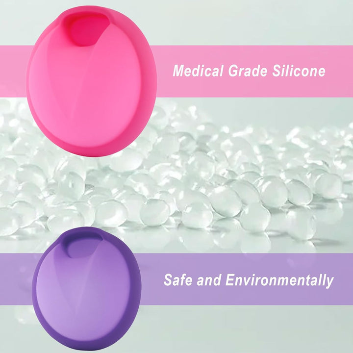2Pack Reusable Menstrual Disc Kit, Medical Grade Silicone Menstrual Cups, Bpa-Free Comfortably Period Cup High Capacity - Use up to 12 Hours