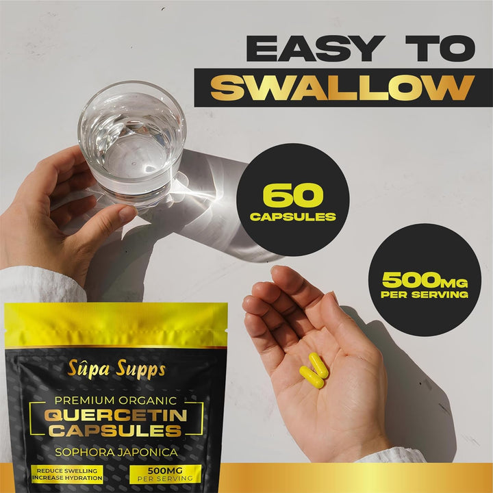 Pure Bio Quercetin 500Mg - High Strength Quercetin Capsules - Antioxidant & Flavonoid Supplement - Natural Quercitin Support for Cellular Protection & Vitality - 60 Vegan Capsules