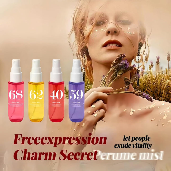 Brazilian Body Spray for Women,Long-Lasting Hair & Body Mist, 4Pcs 40Ml Mini Perfume Gift Set,Fruity Floral Vanilla Fragrance,Moisturizing Travel Size Spray for Women/Girls,Ladies Perfume Set