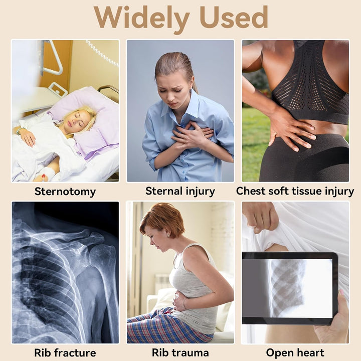 Broken Rib Brace, Chest Sternum Protector Support Brace Breathable Chest Wrap Belt for Men and Women Broken Fractured, Dislocated Cracked Ribs Open Heart Surgery Recovery