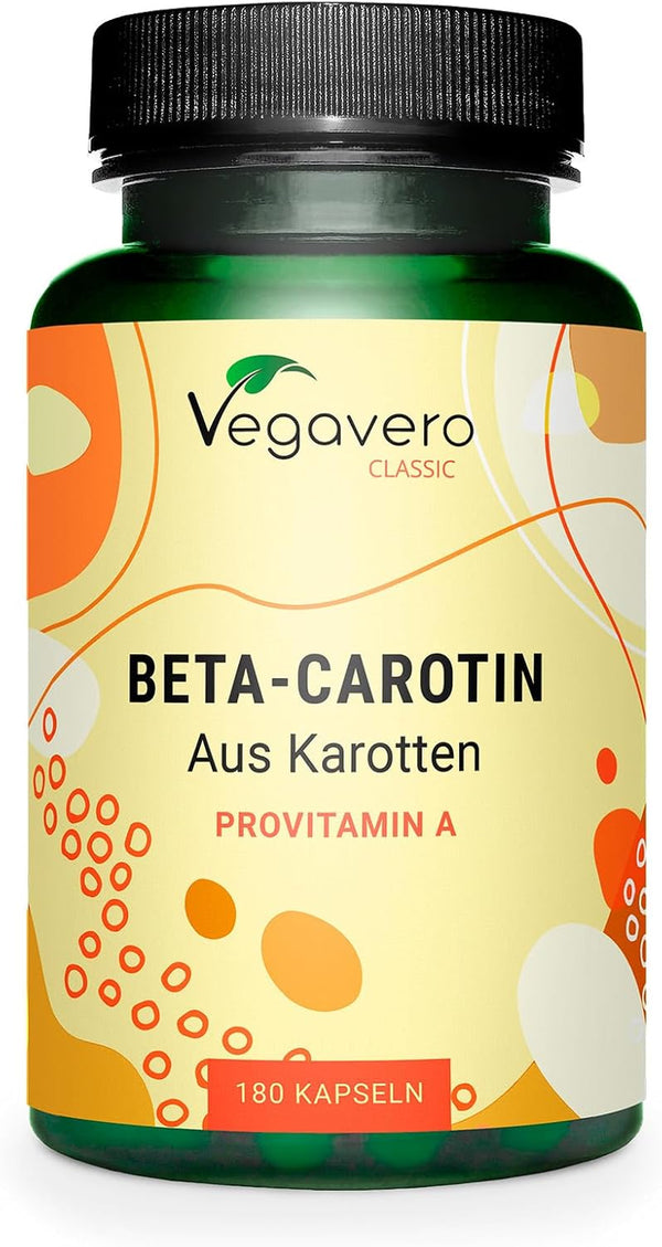 Beta Carotene | 180 Capsules | Tan Accelerator | 100% Natural Source of Vitamin a | NO Additives, Lab-Tested | Vegan