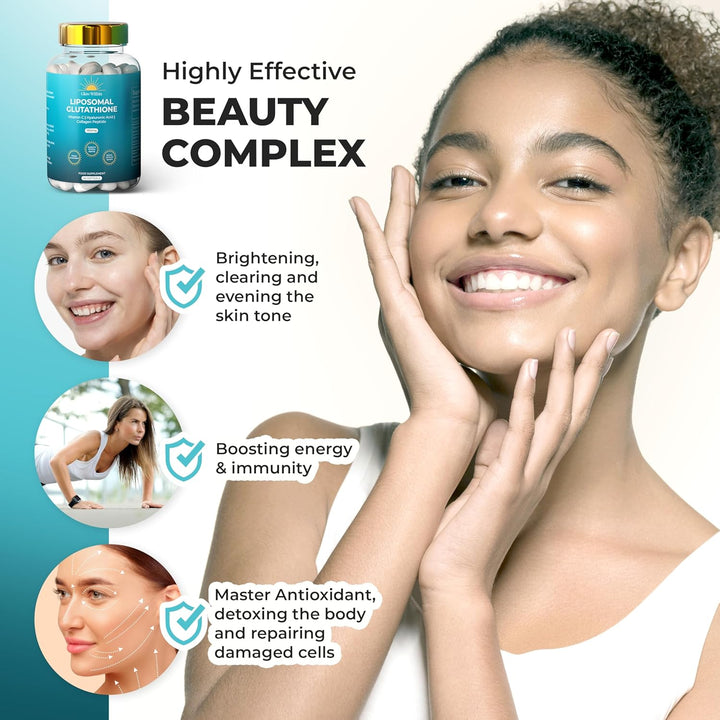 Liposomal Glutathione 1850Mg per Serving | Glutathione Supplement Capsules with Vitamin C | Master Antioxidant, Healthy Ageing, Boosts Immune System | 4X Higher Absorption (60 Softgels)