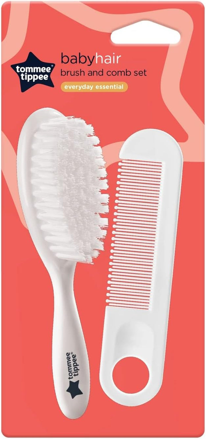 Essential Basics Brush and Comb Set, White, 2 Count (Pack of 1)