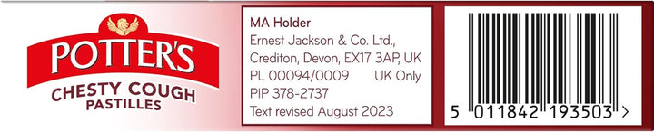 Chesty Cough Pastilles, Non-Drowsy, 20 Pastilles - Relieve the Symptoms of Catarrh, Coughs and Colds