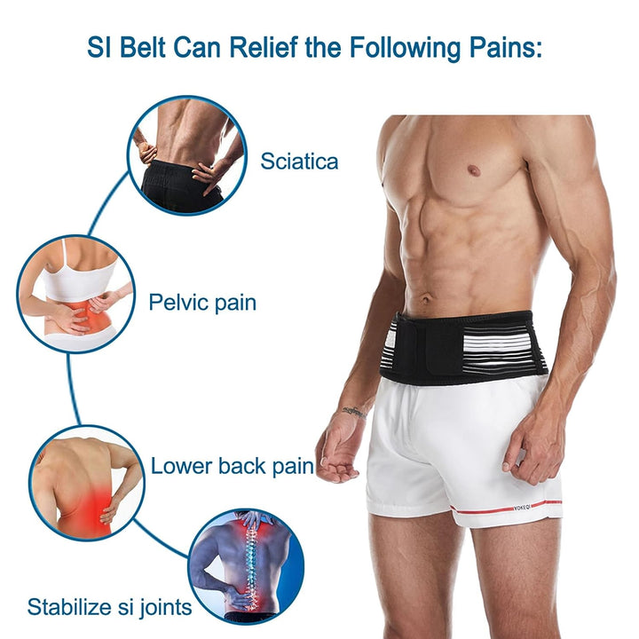 Sciatica Belt Relieve Back Pain & Sciatica, Sacroiliac Hip Support Band for Men Women, Sciatic, Lower Back, Si Joint, Pelvic Pain Relief, Three Bandages Provide Triple Support Regular