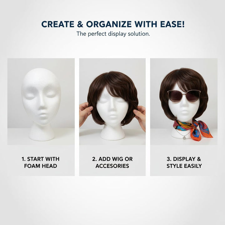 Ican Foam Wig Head ,Female Mannequin Wig Holder Stand Small