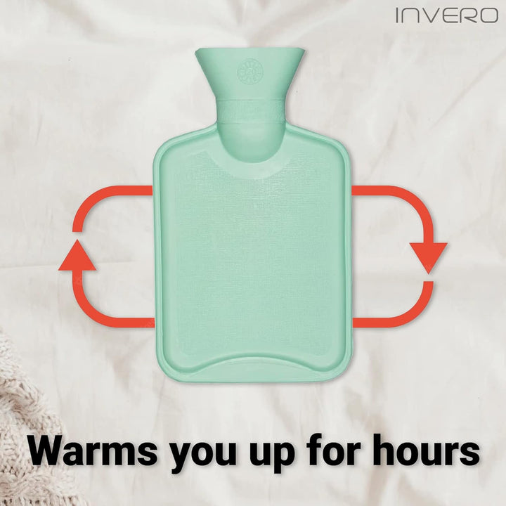 Hot Water Leak-Proof Bottle 1 Litre - Ideal for Pain Relief for Waist, Back, Neck, Legs, Shoulders or for Cosy Winter Cold Nights