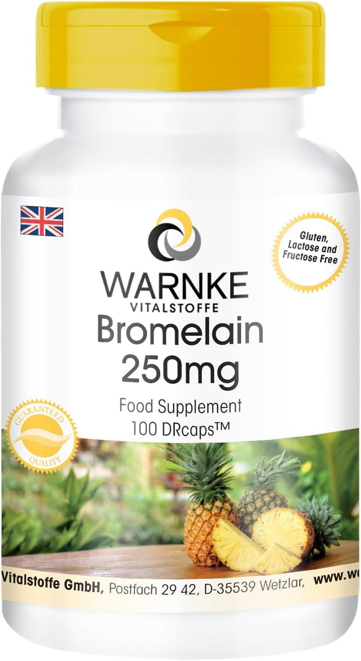 Bromelain 250Mg, Delayed Release, Vegan, without Magnesium Stearate, 100 Capsules |  - German Pharmacy Quality