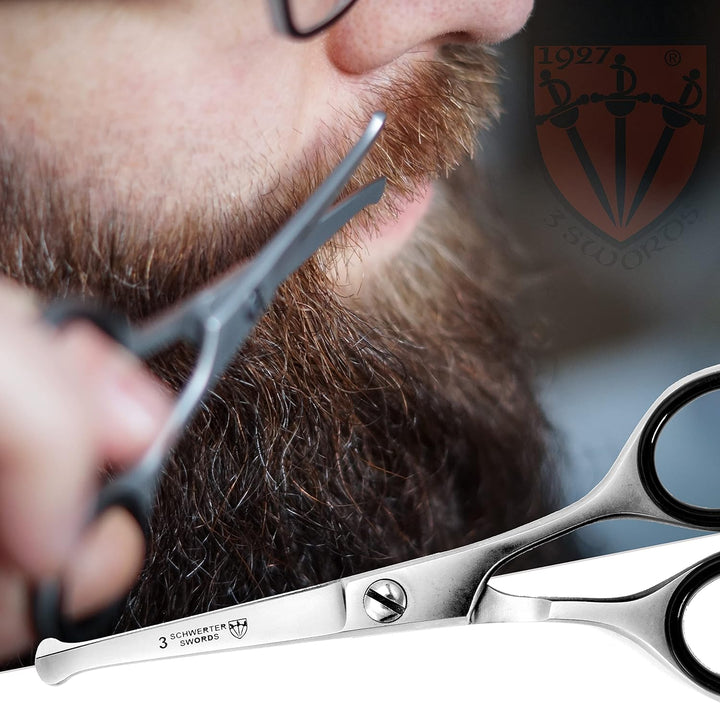 – Professional Nostril Nose and Ear Hair Scissors, Stainless Steel, Straight Rounded Blade with Black Case