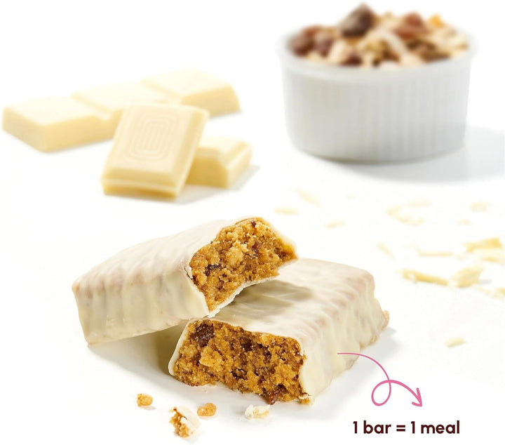 Muesli & White Choc Meal Bars - 10 Meals, 15G Protein, Gluten-Free, Low Calorie Meal Replacement Bars for Weight Loss, High Fibre, Vegetarian