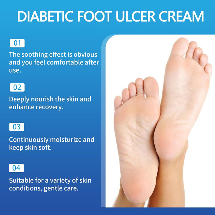 Diabetic Foot Cream 20G, Professional Feet Cream for Diabetic Feet, Foot Moisturise and Soothing Itching, Suitable for Diabetics