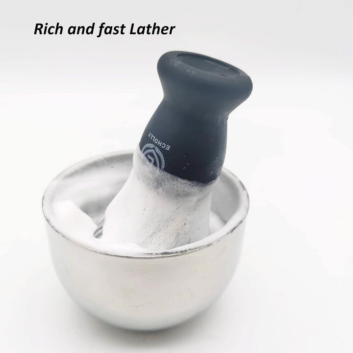 Shaving Brushes for Men-Premium NO Shedding Bristle Shaving Brush-Vegan Lather Shave Brush-Luxury Fast Beard Brush-Perfect Gifts for Men,Boyfriends,Fathers(Rubber Handle)