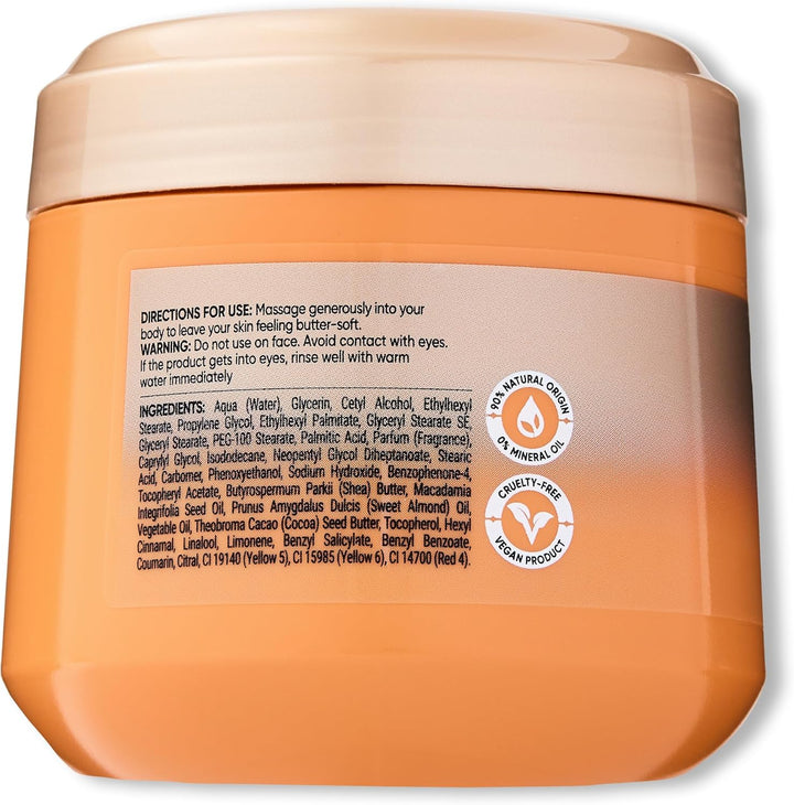 Spa Body Butter Women, No Mineral Oil, Cruelty Free & Vegan Cocoa Butter & Shea Butter Moisturiser, 300Ml