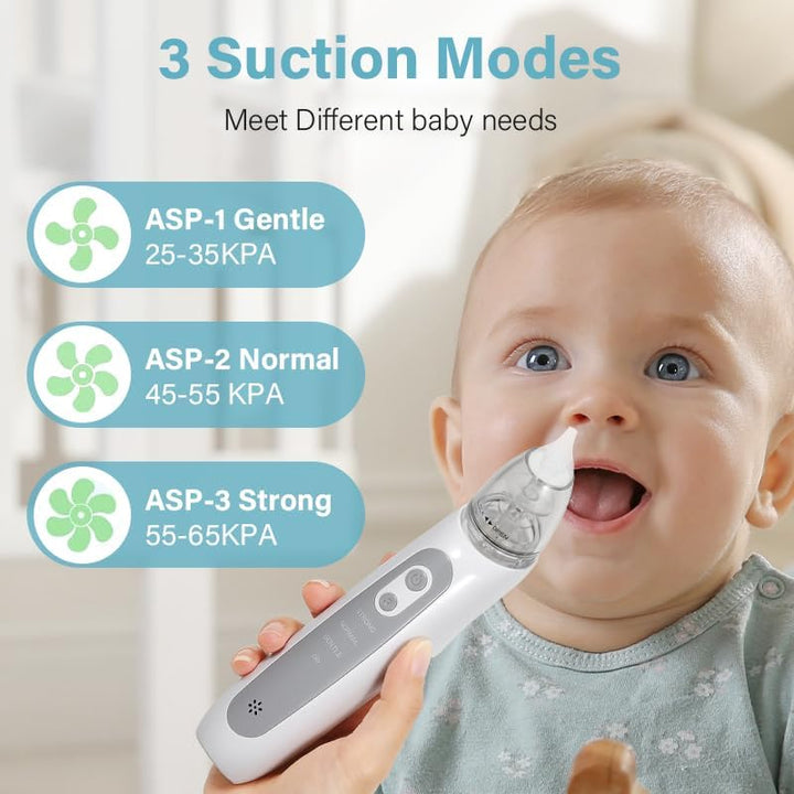 Electric Nasal Aspirator Baby,Portable Baby Nasal Aspirator,Baby Nose Suckers for Blocked Nose Relief, Baby Nose Sucker Vacuum Cleaner, Nose Vacuum Cleaner for Newborns, Toddlers, Safe and Comfortable