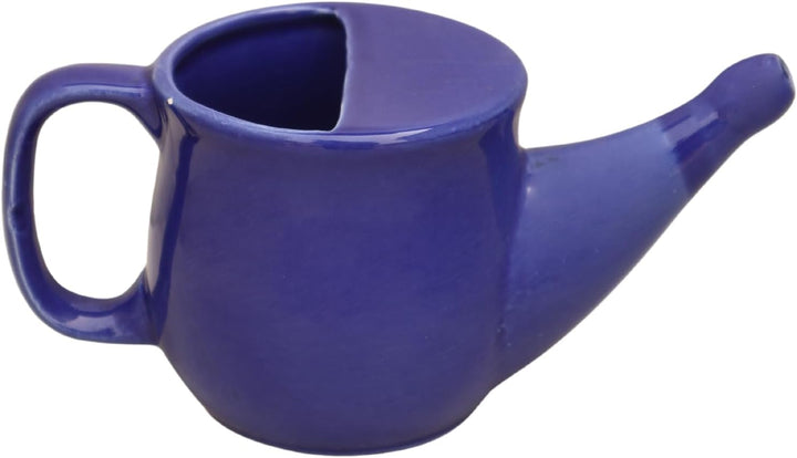 Ancient Impex Ceramic Neti Pot 400 Ml (Blue) | Spill-Proof & Microwave Safe Nasal Cleaning Pot for Sinus, Allergy & Congestion Relief | Reusable & Eco-Friendly Jala Neti Pot