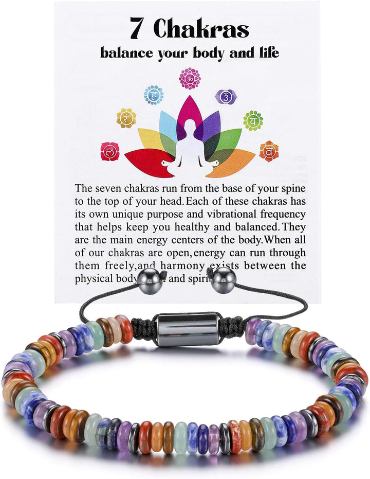 Healing Crystals Bracelet Adjustable Natural Crystal Stone Bracelets for Men and Women