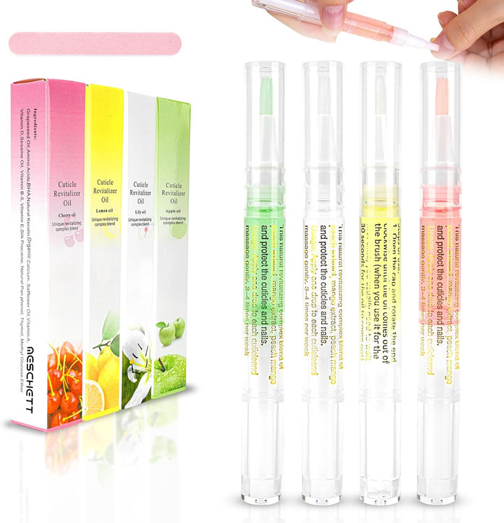 Cuticle Oil Pen,3Pcs Nutrition Oil Pen with Nail File,Cuticle Oil for Nails with Natural Ingredients,Nail Oil Cuticle for Repairing Cracked and Dry Nail(Pineapple & Peach & Jasmine Flavor)