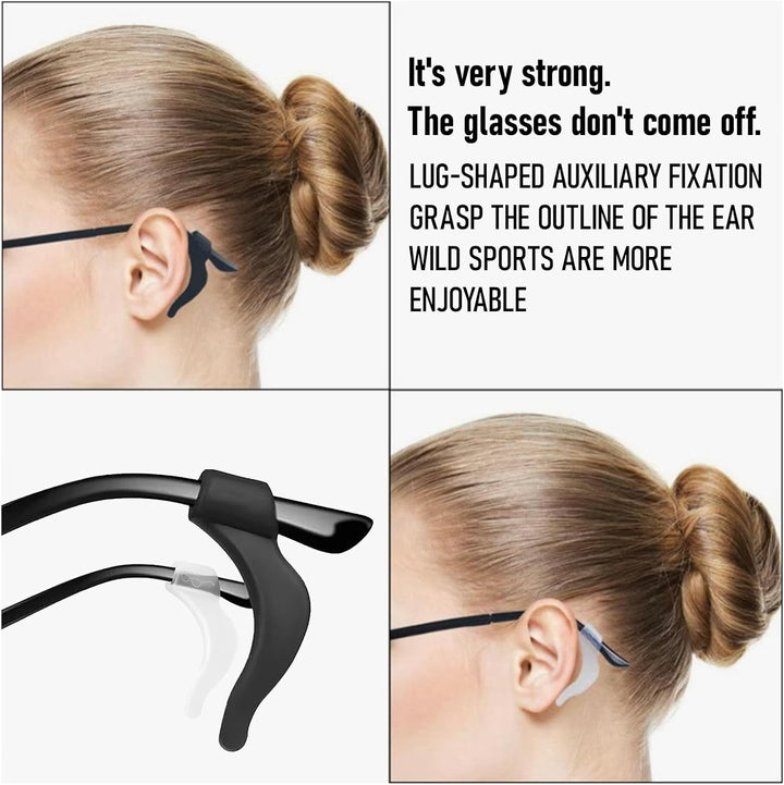 20 Pcs Silicone Ear Hooks, Silicone Glasses Ear Cushion Grip, anti Slip Eyeglass Ear Cushions, Glasses Ear Grips, Glasses Grips behind Ears,Glasses anti Slip,For Glasses, Sunglasses, Reading Glasses