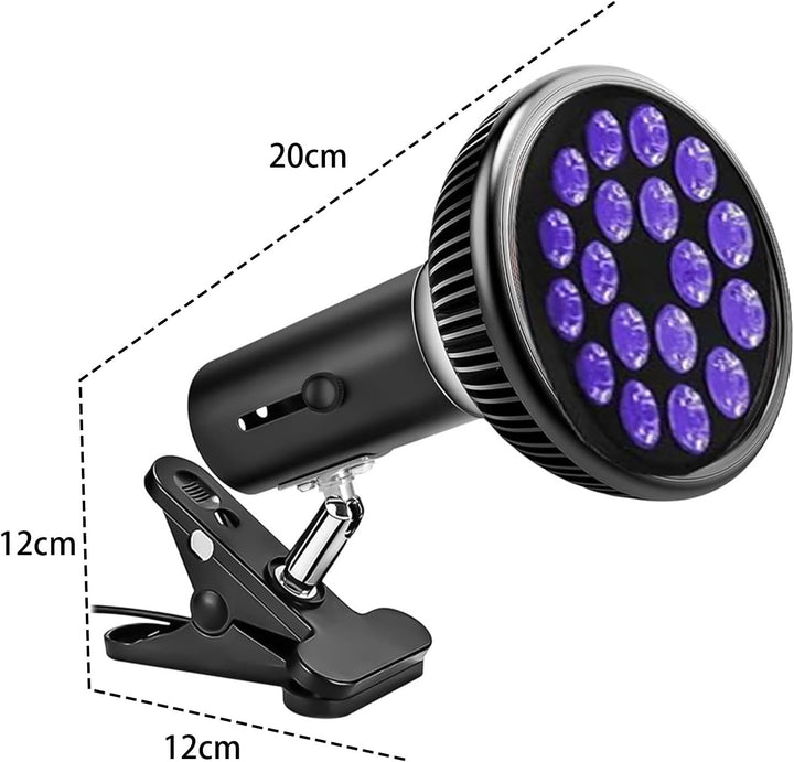 54W 180° Rotating Clip Tanning Lamp, E27 Face Tanning Lamp, 18 Leds Sun Lamp, Sun Uv Lamp with Eye Mask for Antique Bronze Skin