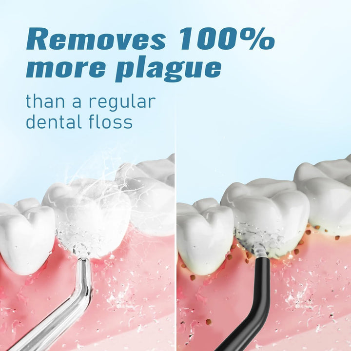 Water Flosser Pick for Teeth & Braces, 300ML Cordless Power Dental Flossers with 8 Jet Tips, Oral Irrigator 5 Use Modes, IPX7 Waterproof, Portable for Home Travel
