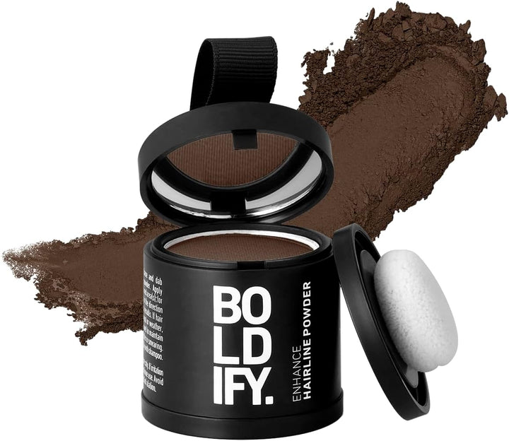 Hairline Powder - Root Touch up Hair Color for Gray Coverage - Bald Spot Concealing Hair Powder for Women and Men - 24-Hour Stain-Proof - Dark Brown