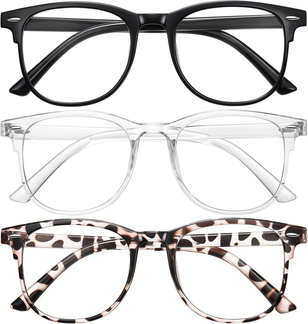 3 Pack Reading Glasses for Women Blue Light Blocking Glasses Filter UV round Lightweight Readers Glasses for Women and Men Reader +1.5