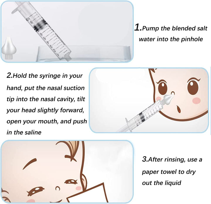 2 Pcs Baby Nasal Aspirator, Portable Nasal Irrigator, Reusable Silicone Nasal Suction Tip, Safe & Comfortable, Transparent
