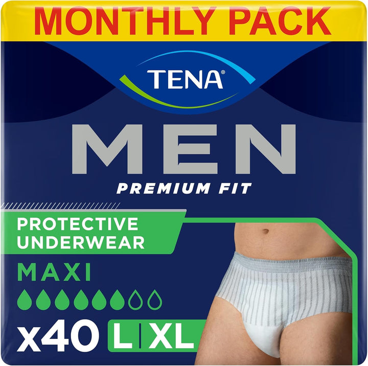 Men Protective Underwear, Large, Level 4 for Heavy Bladder Weakness, 40 Pairs of Incontinence Pants (10 X 4 Packs) for Men, with a Masculine and Discreet Style