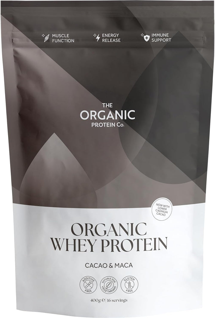 The Organic Protein Co. – Madagascan Vanilla Organic Whey Protein Powder | No Additives, Undenatured, Bioactive, UPF Free, No Emulsifiers, Primarily Grass Fed, Vegetarian, Gluten Free – 400G