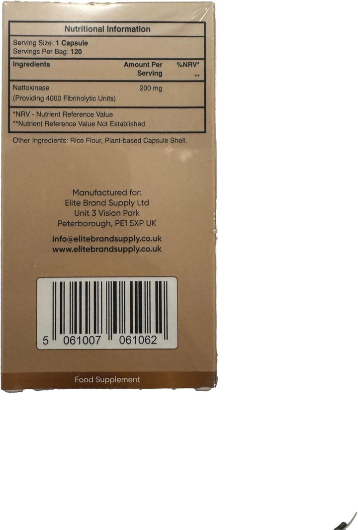 Nattokinase 120 Capsules | 200 MG 4000 FU per Capsule | 100% Natural Vegan Non-Gmo | Protein Enzyme from Japanese Natto | New & Improved Formula | 4 Months Supply