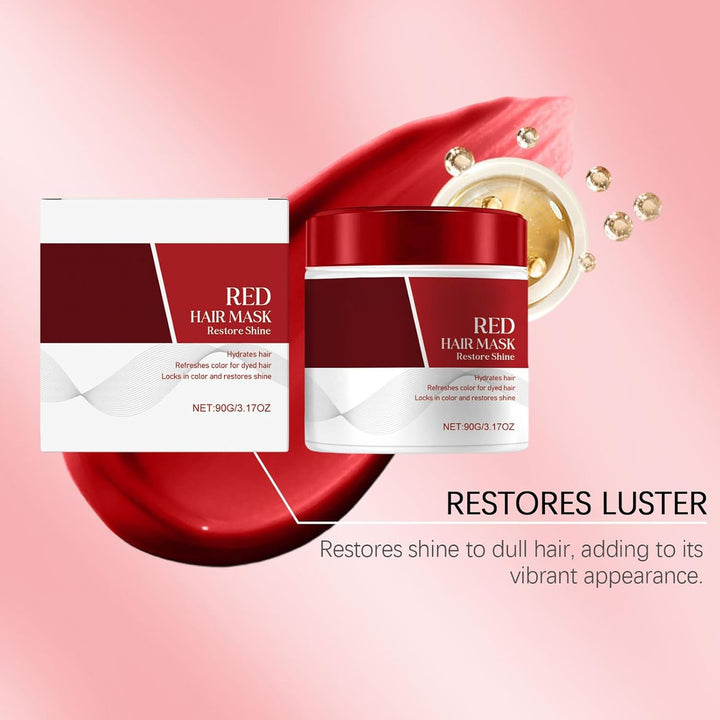 Red Hair Maske, Color Depositing Red Hair Maske, Colour Protect Conditioner, Repair and Enhances Reds Tones for Color-Treated Hairs, Refreshes Colors & Tone