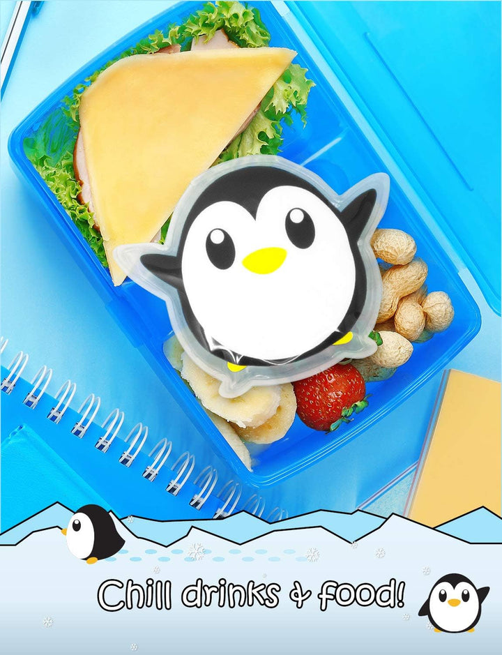 Cold Compress for Kids, Reusable Kids Ice Pack - Fever, First Aid, Boo Boos, Pain Relief, Bruises - Warm Soother for Toddler Headache, Bumps, Injury - 3 Pack for Boys (Shark, Penguin, Lion)