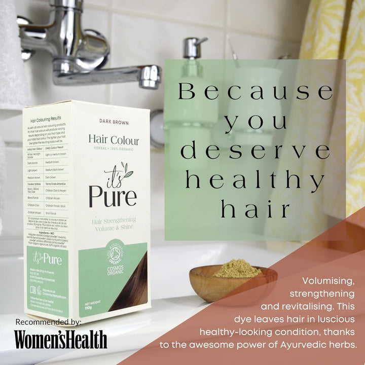 Organics Herbal Hair Colour Dye, Dark Brown, 110G