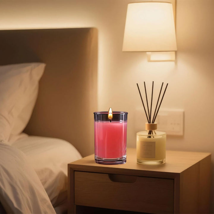 2 Pcs/Set Cup Packaged Aromatherapy Candle,45-50 Degree Low-Temperature Candle, Smoke-Free Cotton Core, Suitable for Weddings, Home Decoration and Spa Centers (Pink - Rose Fragrance)