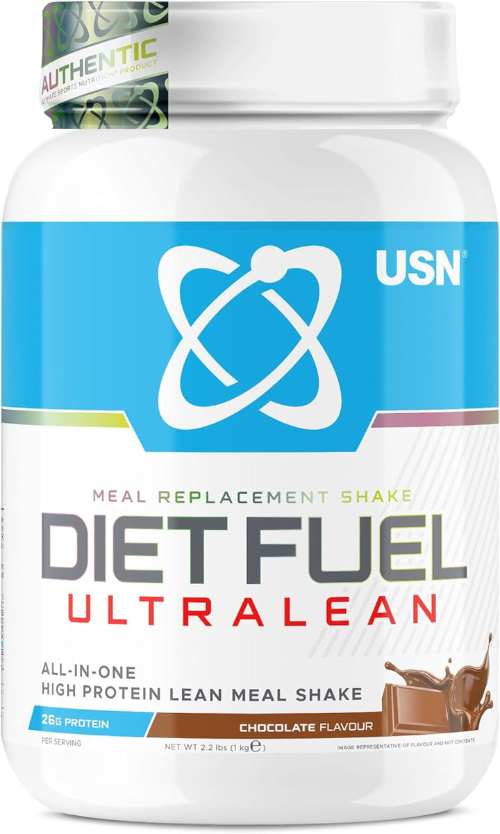 Diet Fuel Ultralean Meal Replacement Shake Powder, Strawberry Flavour - 1Kg, High Protein Shake Powdered Drink Mix, Low Calorie Diet & Weight Control Powder, 25G Protein