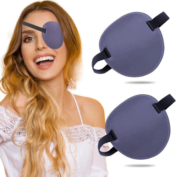 2PCS Eye Patch, Adjustable Eye Patches, Medical Eye Patch, Amblyopia Lazy Eye Patches for Left or Right Eyes, Black