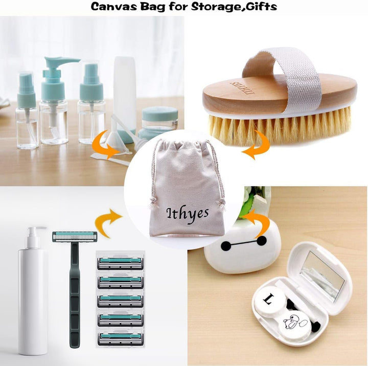 Dry Brushing Body Brush Exfoliating Brush Natural Bristle Bath Brush for Remove Dead Skin Toxins Cellulite,Treatment,Improves Lymphatic Functions,Exfoliates,Stimulates Blood Circulation