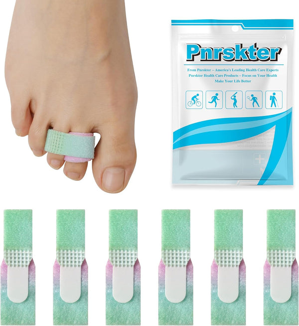 Hammer Toe Straighteners, 6 Pcs Toe Corrector - Broken Toe Splints Wraps Relief for Curled, Crooked, Broken Support (Colorful)