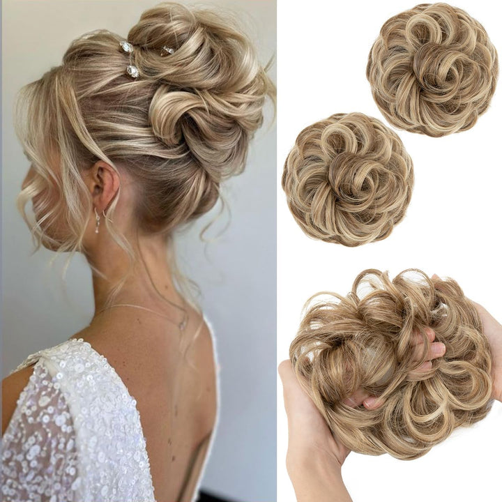 Messy Bun Hair Piece for Womens Synthetic Scrunchies Buns Extension Hairpieces Updo Pony Tail Dirty Blonde