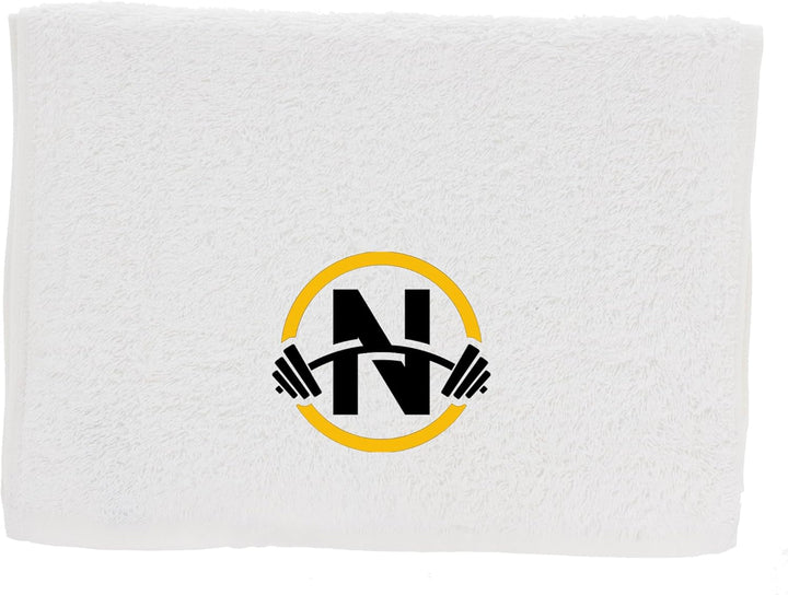 Gym Towel with Monogrammed Embroidery Initial Gift for Men & Women, Training Accessory Gift, Gym Towel Present for Weight Lifting Birthday, Retirement, Christmas - Black, J